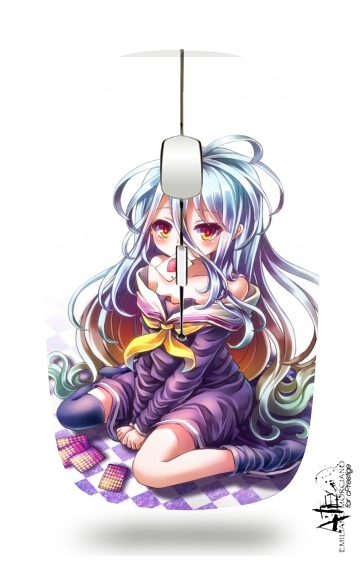  Nogame No life Shiro Card for Wireless optical mouse with usb receiver