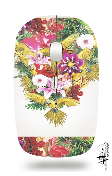  Parrot Floral for Wireless optical mouse with usb receiver