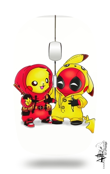  Pikachu x Deadpool for Wireless optical mouse with usb receiver