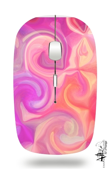  pink and orange swirls for Wireless optical mouse with usb receiver