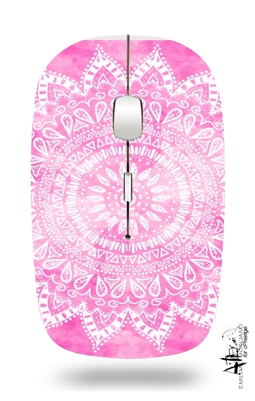  Pink Bohemian Boho Mandala for Wireless optical mouse with usb receiver