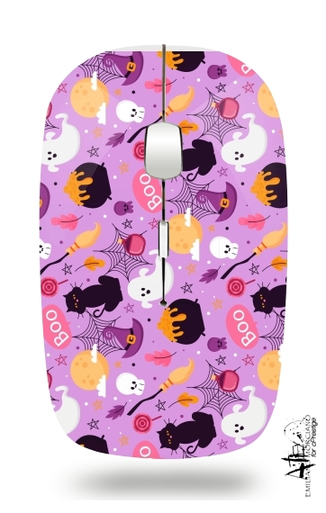  Pink Halloween Pattern for Wireless optical mouse with usb receiver