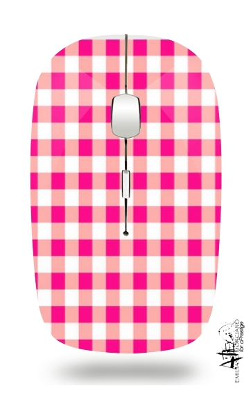  Pink Square Vichy for Wireless optical mouse with usb receiver