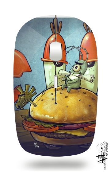 Plankton burger for Wireless optical mouse with usb receiver