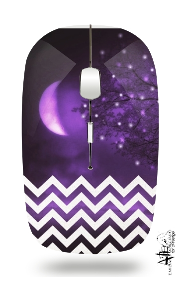  Purple moon chevron for Wireless optical mouse with usb receiver