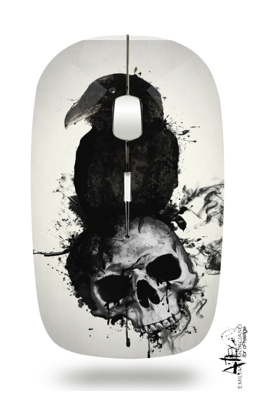  Raven and Skull for Wireless optical mouse with usb receiver