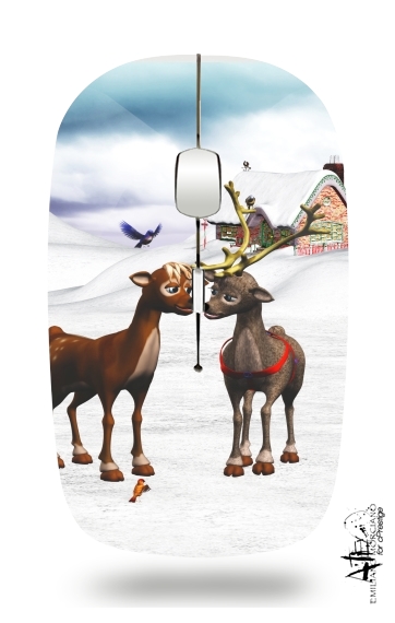  Reindeers Love for Wireless optical mouse with usb receiver