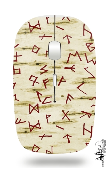  Runes on Birch Bark for Wireless optical mouse with usb receiver