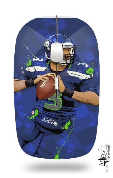  Seattle Seahawks: QB 3 - Russell Wilson for Wireless optical mouse with usb receiver