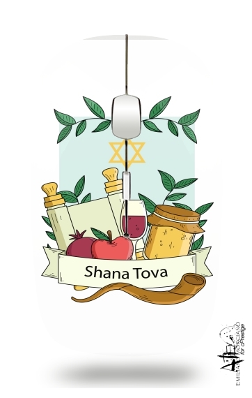  Shana tova greeting card for Wireless optical mouse with usb receiver