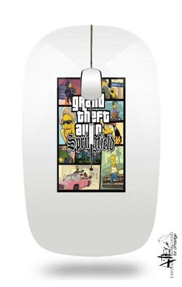  Simpsons Springfield Feat GTA for Wireless optical mouse with usb receiver