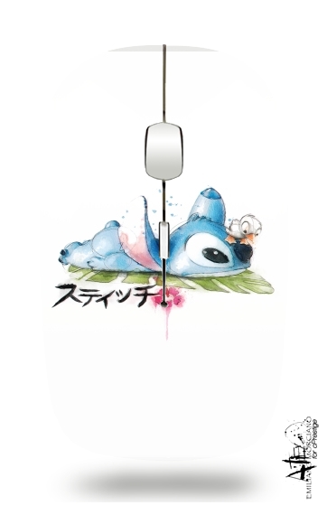  Stitch watercolor for Wireless optical mouse with usb receiver