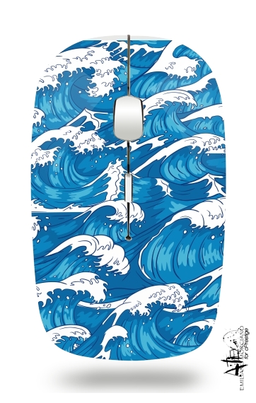  Storm waves seamless pattern ocean for Wireless optical mouse with usb receiver