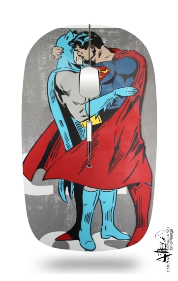  Superman And Batman Kissing For Equality for Wireless optical mouse with usb receiver
