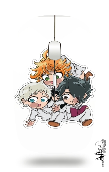  The Promised Neverland Emma Ray Norman Chibi for Wireless optical mouse with usb receiver