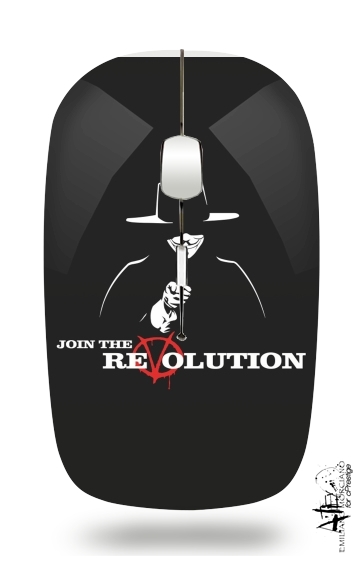  V For Vendetta Join the revolution for Wireless optical mouse with usb receiver