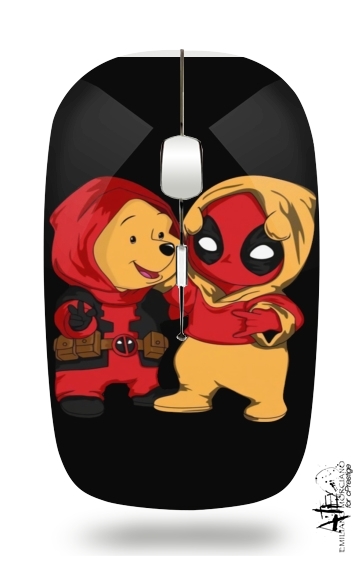  Winnnie the Pooh x Deadpool for Wireless optical mouse with usb receiver