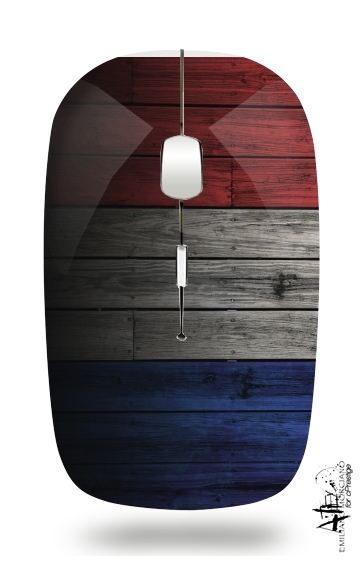  Wooden French Flag for Wireless optical mouse with usb receiver