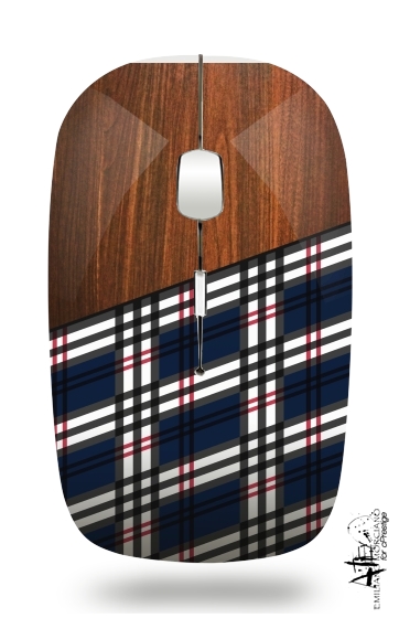  Wooden Scottish Tartan for Wireless optical mouse with usb receiver