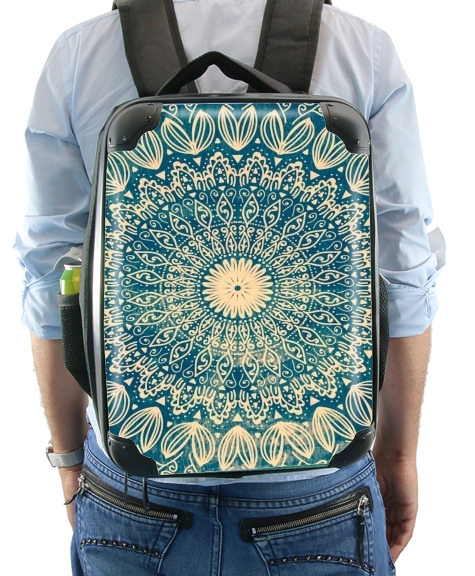  Blue Organic boho mandala for Backpack