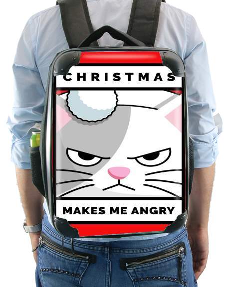  Christmas makes me Angry cat for Backpack