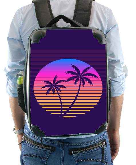  Classic retro 80s style tropical sunset for Backpack