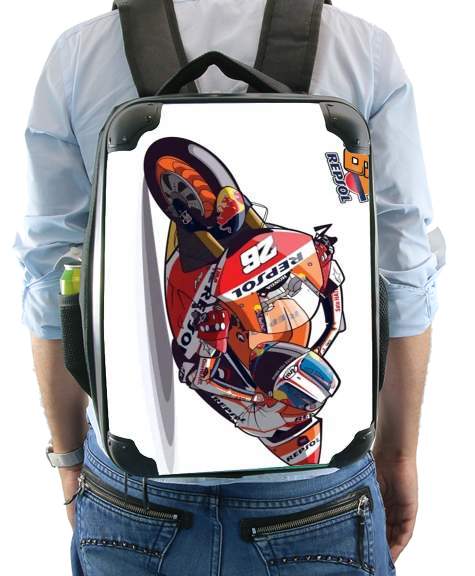  Dani Pedrosa Moto GP Cartoon Art for Backpack