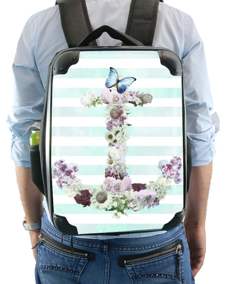  Floral Anchor in mint for Backpack