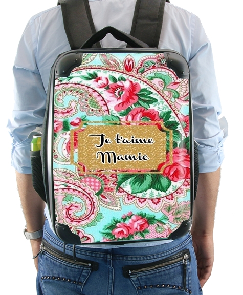  Floral Old Tissue - Je t'aime Mamie for Backpack