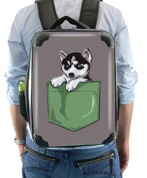  Husky Dog in the pocket for Backpack