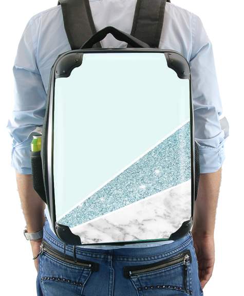  Initiale Marble and Glitter Blue for Backpack