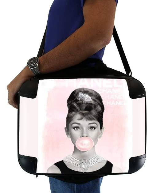  Audrey Hepburn bubblegum for Laptop briefcase 15" / Notebook / Tablet
