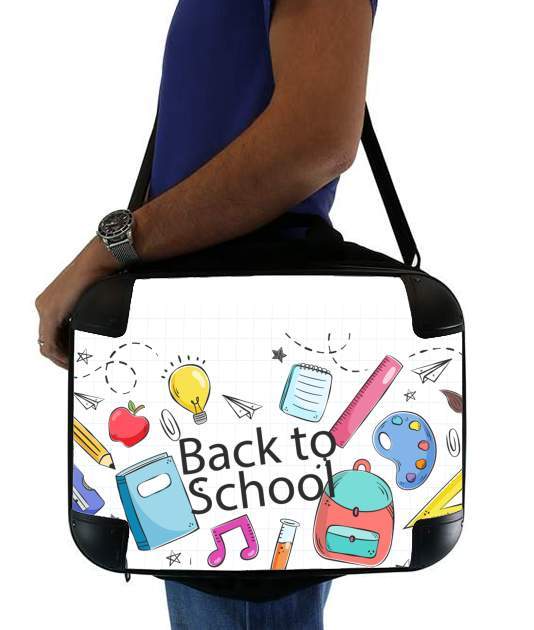  Back to school background drawing for Laptop briefcase 15" / Notebook / Tablet