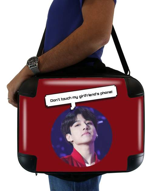  bts jungkook dont touch  girlfriend phone for Laptop briefcase 15" / Notebook / Tablet