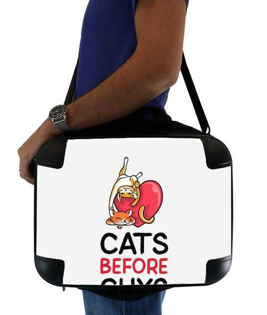  Cats before guy for Laptop briefcase 15" / Notebook / Tablet