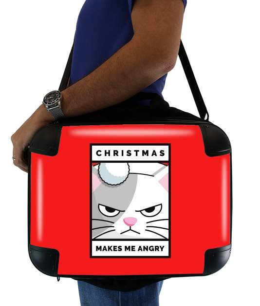  Christmas makes me Angry cat for Laptop briefcase 15" / Notebook / Tablet
