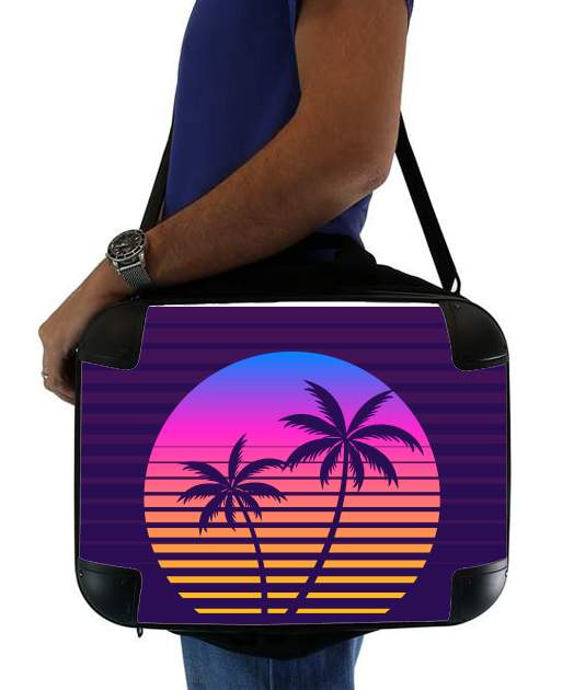  Classic retro 80s style tropical sunset for Laptop briefcase 15" / Notebook / Tablet