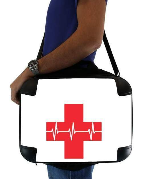  Croix de secourisme EKG Heartbeat for Laptop briefcase 15" / Notebook / Tablet