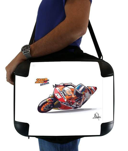  Dani Pedrosa Moto GP Cartoon Art for Laptop briefcase 15" / Notebook / Tablet