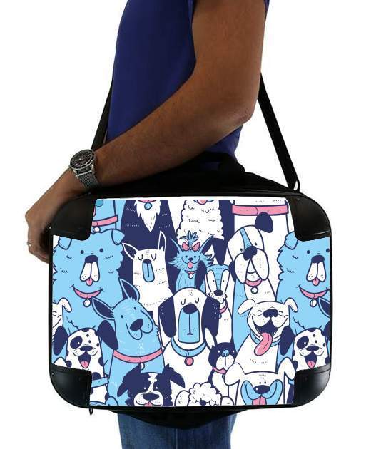  Dogs seamless pattern for Laptop briefcase 15" / Notebook / Tablet