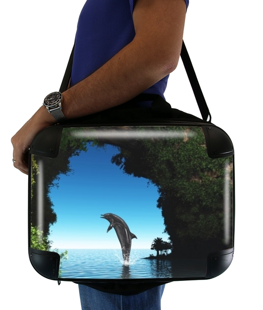  Dolphin in a hidden cave for Laptop briefcase 15" / Notebook / Tablet