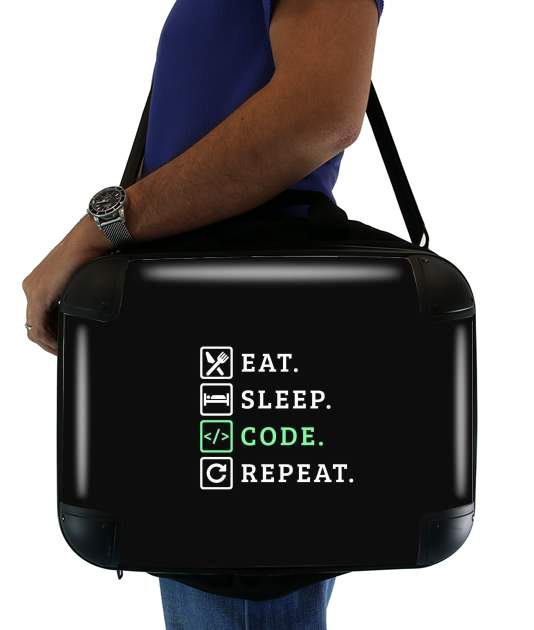  Eat Sleep Code Repeat for Laptop briefcase 15" / Notebook / Tablet