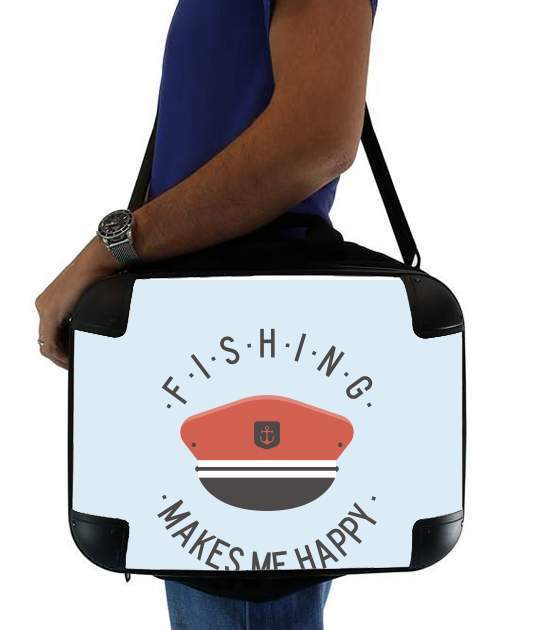  Fishing makes me happy for Laptop briefcase 15" / Notebook / Tablet