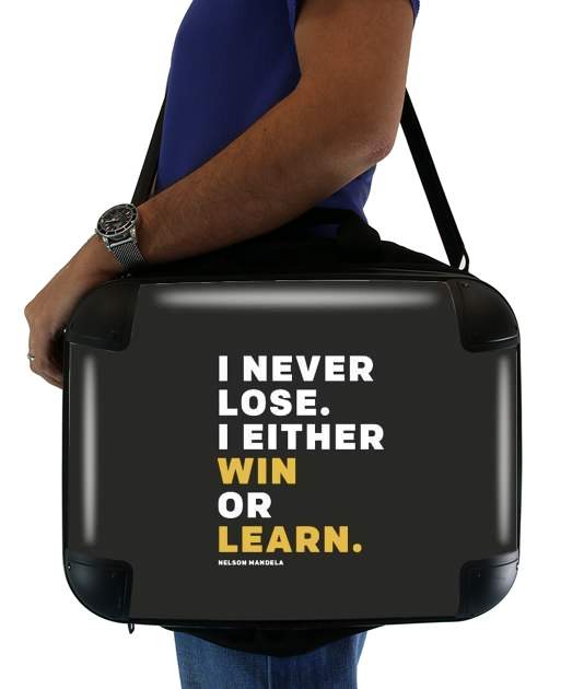  i never lose either i win or i learn Nelson Mandela for Laptop briefcase 15" / Notebook / Tablet