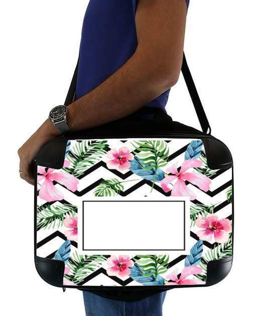  Initial Chevron Flower Name for Laptop briefcase 15" / Notebook / Tablet