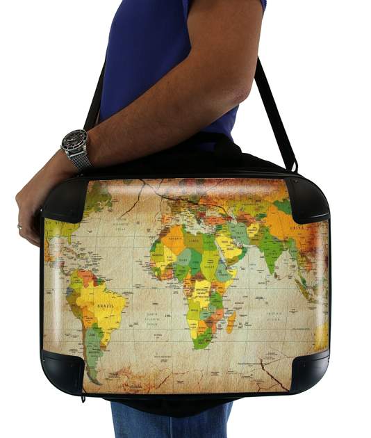  World Map for Laptop briefcase 15" / Notebook / Tablet