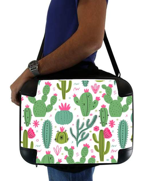  Minimalist pattern with cactus plants for Laptop briefcase 15" / Notebook / Tablet