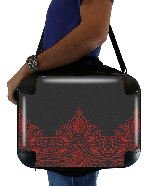  Red Glitter Flower for Laptop briefcase 15" / Notebook / Tablet