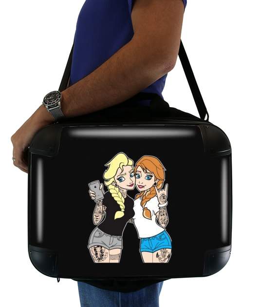  Sisters Selfie Tatoo Punk Elsa Anna for Laptop briefcase 15" / Notebook / Tablet
