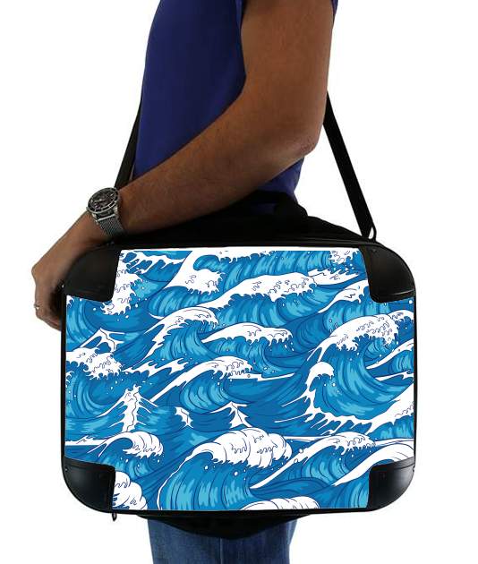  Storm waves seamless pattern ocean for Laptop briefcase 15" / Notebook / Tablet